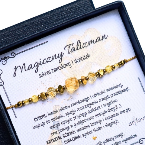 bransoletka Magiczny Talizman – sukces zawodowy i dostatek - cytryn, kryształ górski, cyrkonia, hematyt bransoletka Magiczny Talizman – sukces zawodowy i dostatek - cytryn, kryształ górski, cyrkonia, hematyt