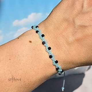 bransoletka ochronna na wakacje - Infinity Summer - turmalin, Toho BLUE