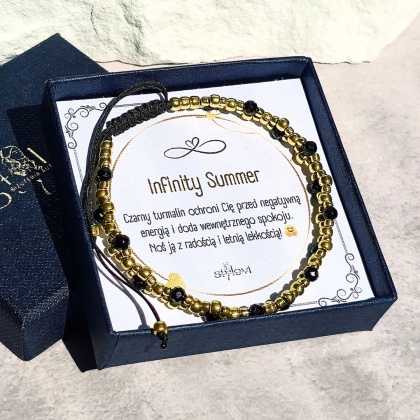bransoletka ochronna na wakacje - Infinity Summer - turmalin, Toho GOLD