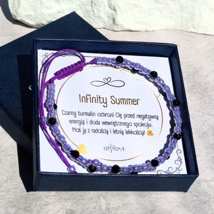 bransoletka ochronna na wakacje - Infinity Summer - turmalin, Toho LILAC