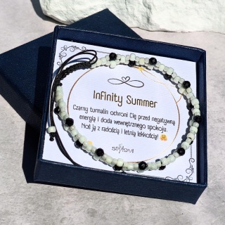 bransoletka ochronna na wakacje - Infinity Summer - turmalin, Toho PEARL