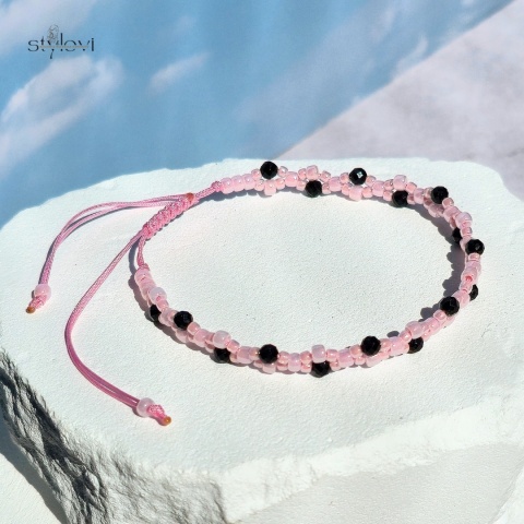 bransoletka ochronna na wakacje - Infinity Summer - turmalin, Toho PINK bransoletka ochronna na wakacje - Infinity Summer - turmalin, Toho PINK