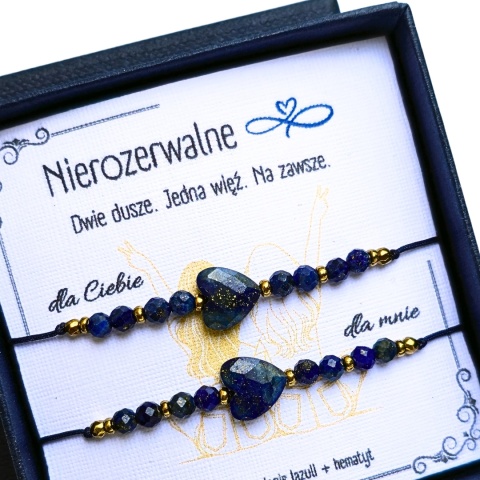 bransoletki "Nierozerwalne!" - dla sióstr, przyjaciółek, mamy i córki lapis lazuli, hematyt bransoletki "Nierozerwalne!" - dla sióstr, przyjaciółek, mamy i córki lapis lazuli, hematyt