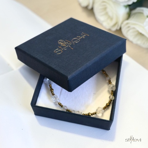 bransoletka SUN DROP: kryształ górski, hematyt