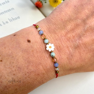 bransoletka TALIZMAN ÓSMOKLASISTKI: cytryn, akwamaryn, larimar, kryształ górski, turmalin, hematyt