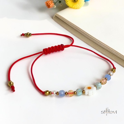 bransoletka TALIZMAN ÓSMOKLASISTKI: cytryn, akwamaryn, larimar, kryształ górski, turmalin, hematyt