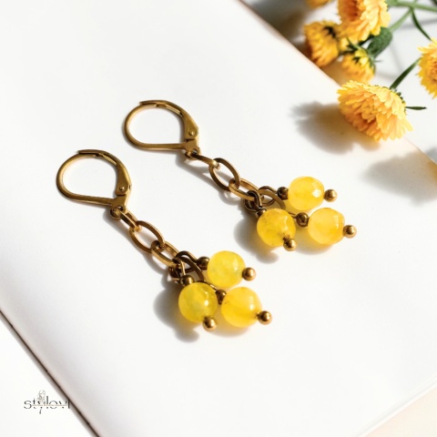 kolczyki SUNRISE: agat, hematyt