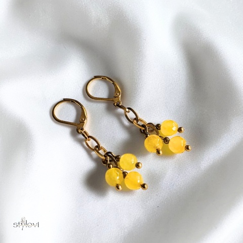 kolczyki SUNRISE: agat, hematyt