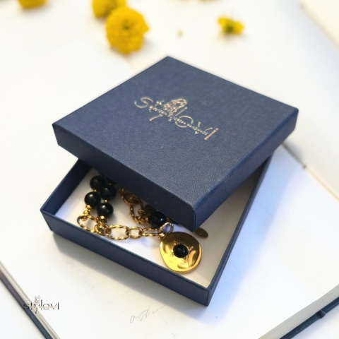 naszyjnik ECLIPSE: turmalin, cytryn, hematyt (45 - 53 cm)