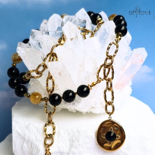 naszyjnik Eclipse: turmalin, cytryn, hematyt