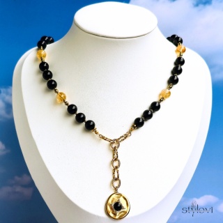 naszyjnik Eclipse: turmalin, cytryn, hematyt