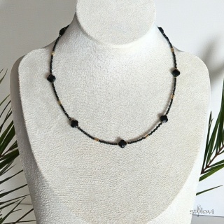 naszyjnik FELICE: turmalin, hematyt, koniczynka marokńska (42 - 47 cm)