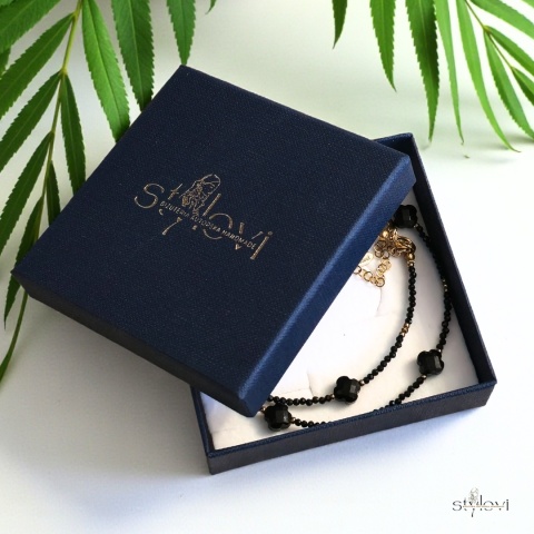 naszyjnik FELICE: turmalin, hematyt, koniczynka marokńska