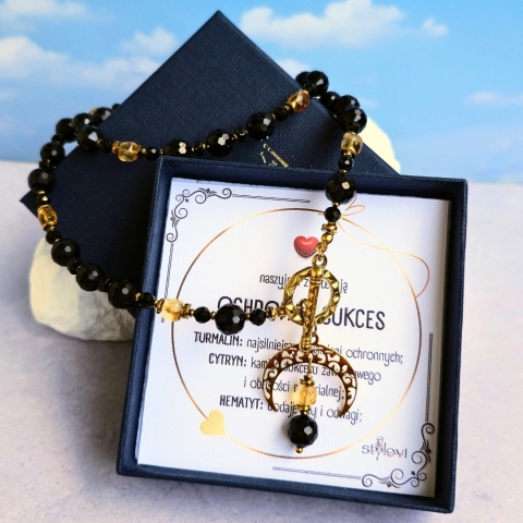 naszyjnik OCHRONA I SUKCES turmalin, cytryn, hematyt