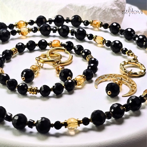 naszyjnik OCHRONA I SUKCES turmalin, cytryn, hematyt