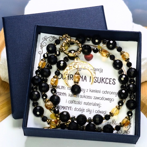 naszyjnik OCHRONA I SUKCES turmalin, cytryn, hematyt