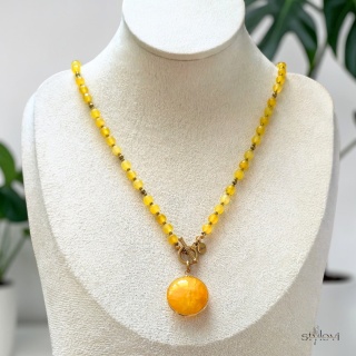 naszyjnik SUNRISE: agat, hematyt (54 cm)