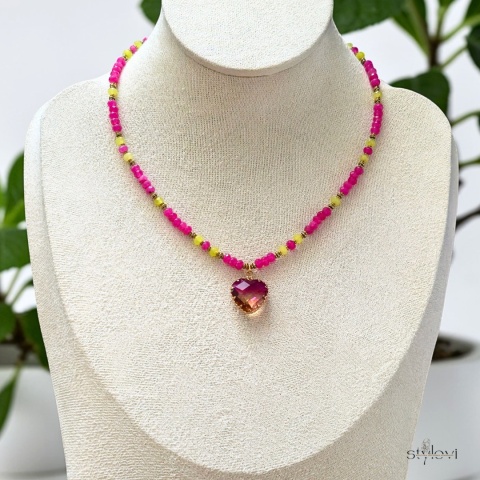 naszyjnik VIVA: jadeit, hematyt (40 - 45 cm)