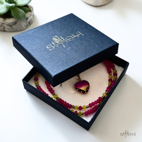 naszyjnik VIVA: jadeit, hematyt (50 - 58 cm)