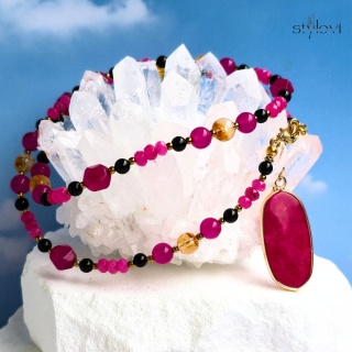 naszyjnik Vivid: turmalin, cytryn, agat, jadeit, hematyt