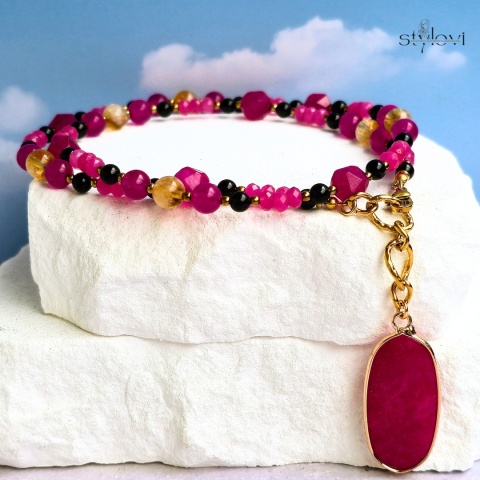 naszyjnik Vivid: turmalin, cytryn, agat, jadeit, hematyt