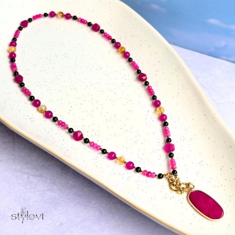 naszyjnik Vivid: turmalin, cytryn, agat, jadeit, hematyt