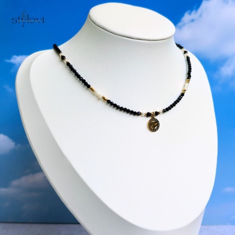 naszyjnik ELEGANCJA: turmalin, onyks, perły seashell, perły naturalne, hematyt naszyjnik ELEGANCJA: turmalin, onyks, perły seashell, perły naturalne, hematyt