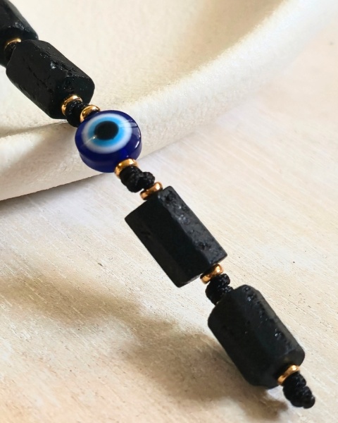 brelok AMULET OCHRONNY - do kluczy, torebki, plecaka: turmalin, oko proroka (z)